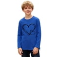 thumbnail image 3 of Long Sleeve Graphic T-Shirt for Girls Cute Double Heart Print Crewneck Tops Kids Casual Daily Playwear Spring Outfits for Teen, 3 of 5