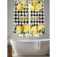 thumbnail image 5 of Yellow Lemons Sheer Curtains 63 Inch Length 2 Panels Set Window Treatments, Summer Fruits Leaves Botanical Buffalo Plaid Rod Pocket Semi Curtains for Living Room/Bedroom/Kitchen Décor, 104"W x 63"L, 5 of 7