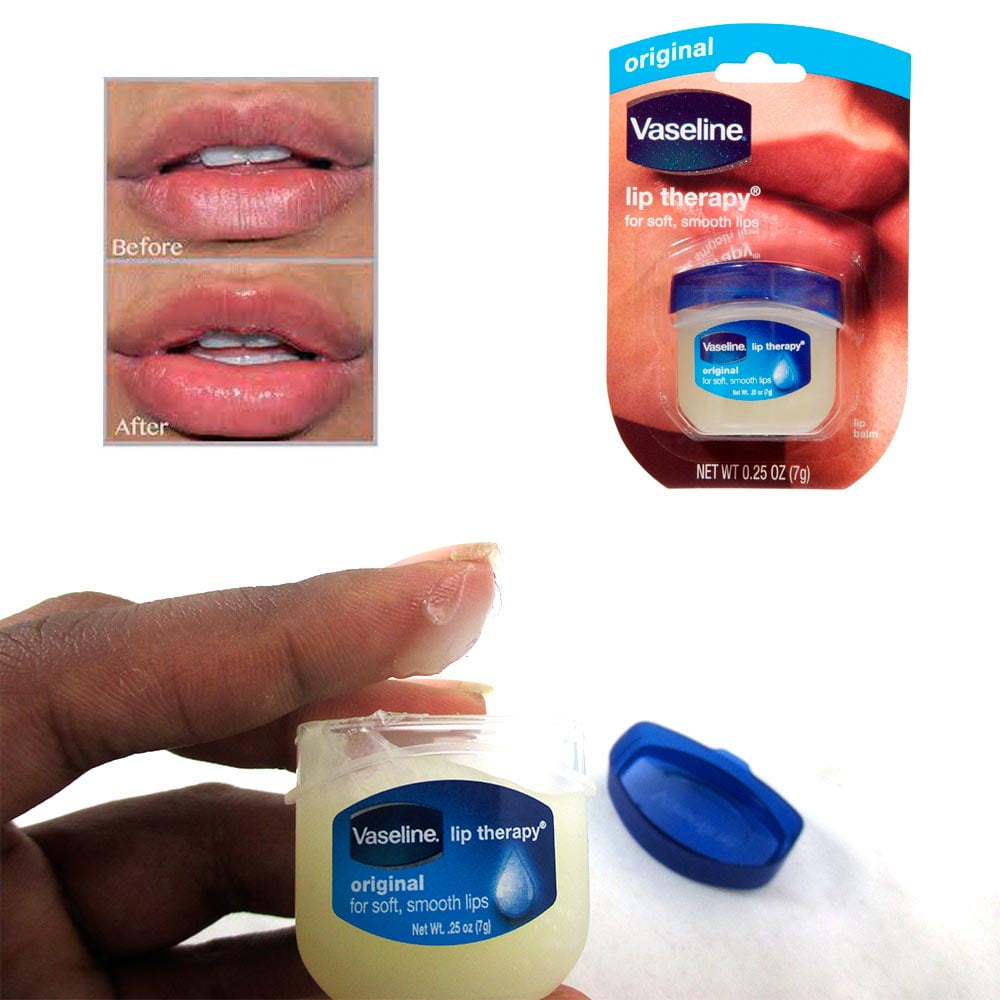 konsensus klæde plisseret 2pc Vaseline Original Therapy Lip Balm Gloss Glowing 0.25 Oz Petroleum Mini  Jars - Walmart.com