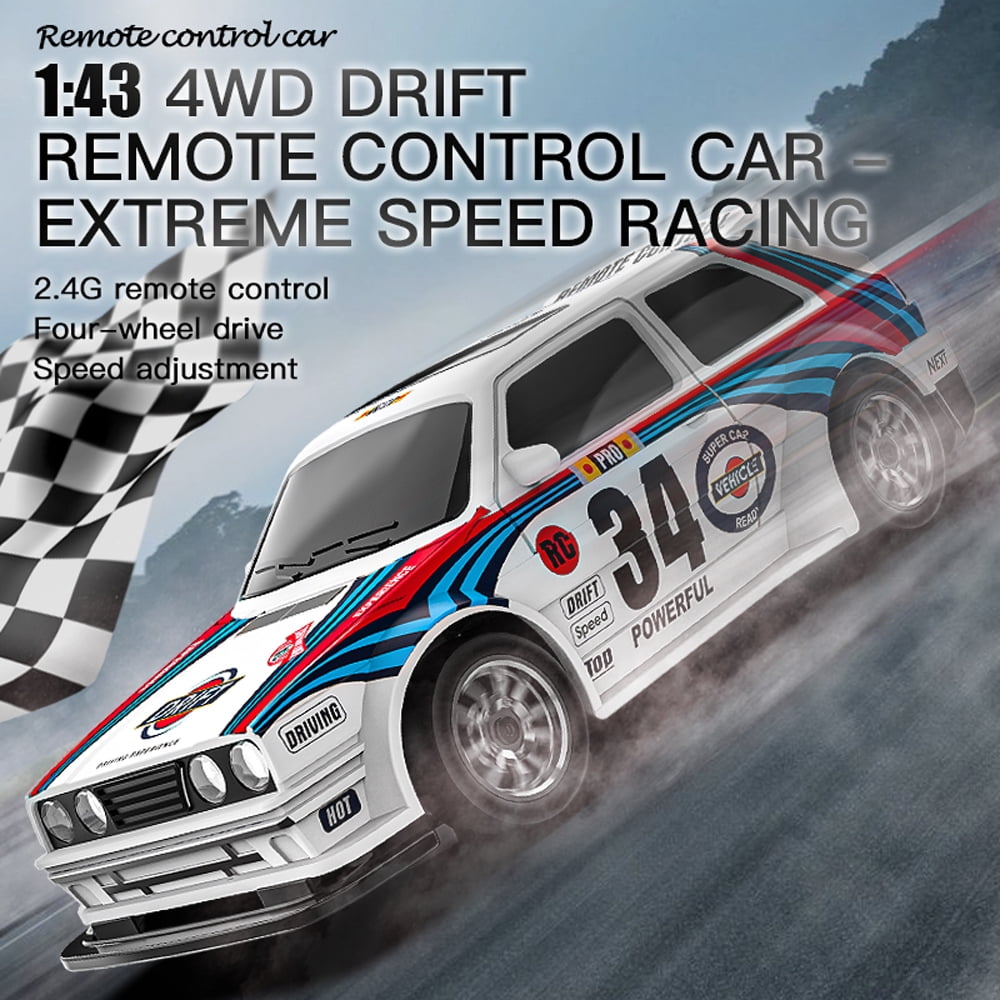 4WD 1/43 Scale Mini RC Drift Car,  High Speed Racing Micro Small with Full Proportional RTR 2.4GHz Remote Control Car, Toys for Christmas Birthday Gifts