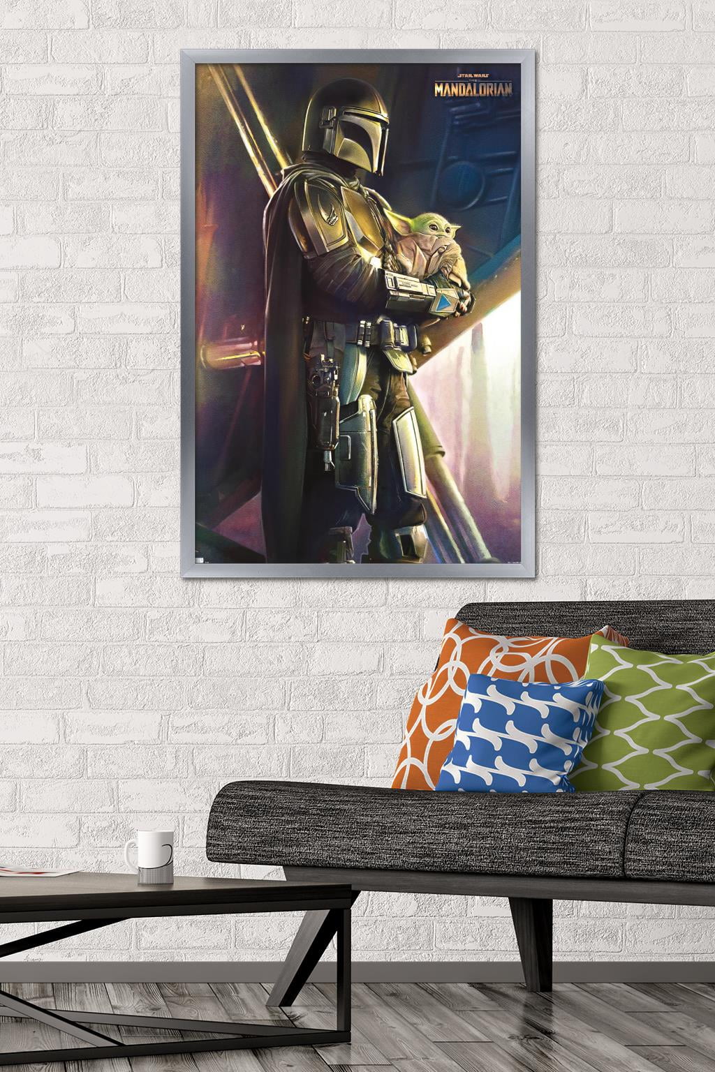 Star Wars: The Mandalorian - Held Wall Poster, 22.375" x 34", Framed