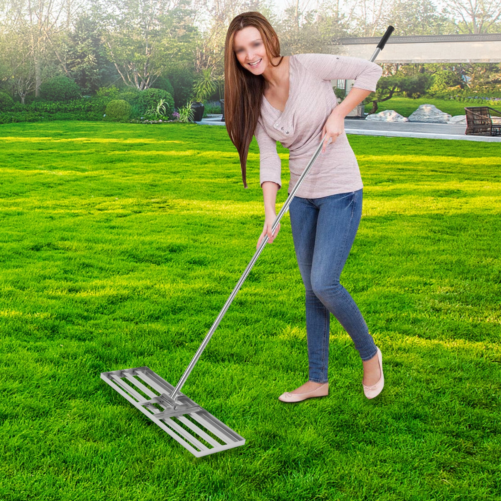 30"x 10" Stainless Steel Lawn Yard Leveling Tool Landscape Gardening Leveler for Farms, Backyards, Gardens