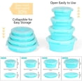 thumbnail image 2 of Set of 4 Round Collapsible Food Storage Containers With Lids,Collapsible Bowls for Camping,Collapsible Silicone Lunch Box, Leftover Meal Box,Bento Lunch Boxes,Dishwasher and Freezer Safe, 2 of 7