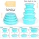 thumbnail image 2 of Juego de 4 recipientes redondos plegables para almacenar alimentos con tapa, cuencos plegables para acampar, lonchera plegable de silicona, fiambrera para restos de comida, loncheras bento, aptos, 2 of 7
