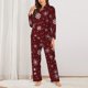 thumbnail image 2 of Balery Romantic white snowflakes Conjunto de Pijama con Estampado para Mujer, Conjunto de Dos Piezas con Manga Larga, Ropa de Dormir Suave con Bolsillos, Pijamas Cómodos-Medium, 2 of 7