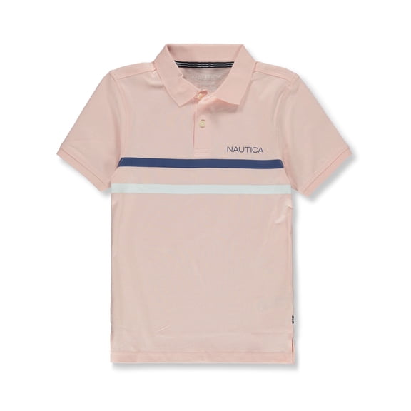 Nautica Boys' Striped Polo Shirt Color: pink Size: 18 - 20