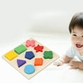 thumbnail image 4 of Divertido Rompecabezas De Madera Con Forma De Geometría Para Niños, Juguete De Bloques De Construcción Apilable, Madera Duradera, Colores Brillantes, Formas De 9 Piezas,, 4 of 7