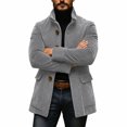 thumbnail image 5 of Fall Outfits Corduroy Jackets for Men Button Front Lapel Long Sleeve Office Jacket, 5 of 6