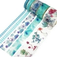 thumbnail image 3 of Wrapables Decorative Washi Tape Box Set (10 Rolls), Teal & Purple Floral, 3 of 8