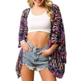 thumbnail image 1 of Mujer Protección solar Coverup Medias mangas Suelta Playa Bikini Frente Abierto Cubriendo, 1 of 6