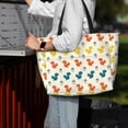 thumbnail image 4 of Wukai Colorful Squirrel Print Zipper Bag,large Beach Tote Bag,Waterproof Sandproof Bag,Grocery and Picnic Tote Travel Bag, 4 of 5