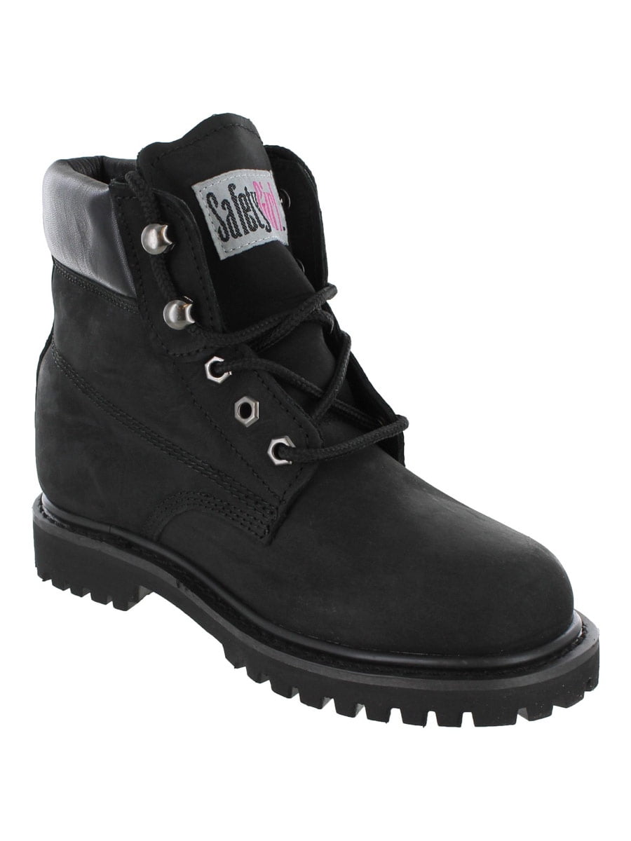 black leather work boots womens