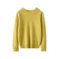 thumbnail image 4 of Oksale Knit Sweaters for Women Trendy High Neck Pullover Shirts Soft Comfy Long Sleeve Fall Tops Yellow XL, 4 of 9
