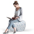 thumbnail image 2 of Rain Pouf Cover with Zipper, Repetitive Silhouette Raindrops Ornamented with Doodle Grids, Soft Decorative Fabric Unstuffed Case, 30" W X 17.3" L, Cobalt Blue Pale Blue, by Ambesonne, 2 of 5