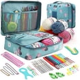 thumbnail image 1 of 59pcs Ergonomic Crochet Hook Set 5 Rolls Yarn Knitting Needles Kit For Starters, 1 of 5