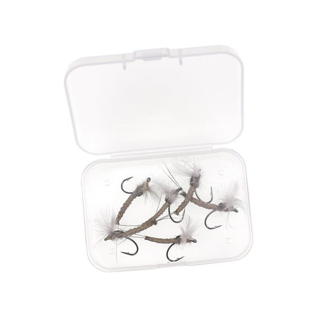 koolsoo 6Pcs Trout Fishing Flies Dry Fly Fishing Lure Set Baits Lures for Shallows 10mm