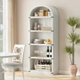 thumbnail image 4 of Towallmark Bookcase 5 Shelf Arched Bookshelf 71.65in Tall Bookcase Farmhouse Display Storage Rack Wooden Bookshelves for Home Office, Living Room, 4 of 9
