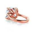 thumbnail image 2 of Gem Stone King 10.92 Ct Sky Blue Simulated Aquamarine White Created Sapphire 18K Rose Gold Plated Silver Ring (Size 6), 2 of 3