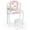 White, variant on Infans Kids Vanity Princess Makeup Dressing Table Chair Set W/ Tri-folding Mirror White
