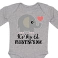 thumbnail image 4 of Inktastic 1st Valentines Day Baby Elephant Boys or Girls Long Sleeve Baby Bodysuit, 4 of 5