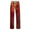 thumbnail image 4 of Women's Casual Fashion Christmas Printed Trousers Plush Casual Pants, Comfortable Home and Sleepwear Bottoms for Winter, Elastic Waist with Drawstring, Red, XL, 4 of 7