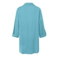 thumbnail image 4 of Robe d'Été pour Femmes Manches Courtes Poche Irrégulière Robe Chemise avec Poches, 4 of 5