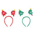thumbnail image 2 of 4 Pcs Noël Cheveux Partie Bandeau Noël Forme Arbre Printemps Conception Carnaval Fournitures Belle Fête pour les Enfants (Rouge, Vert Style), 2 of 5