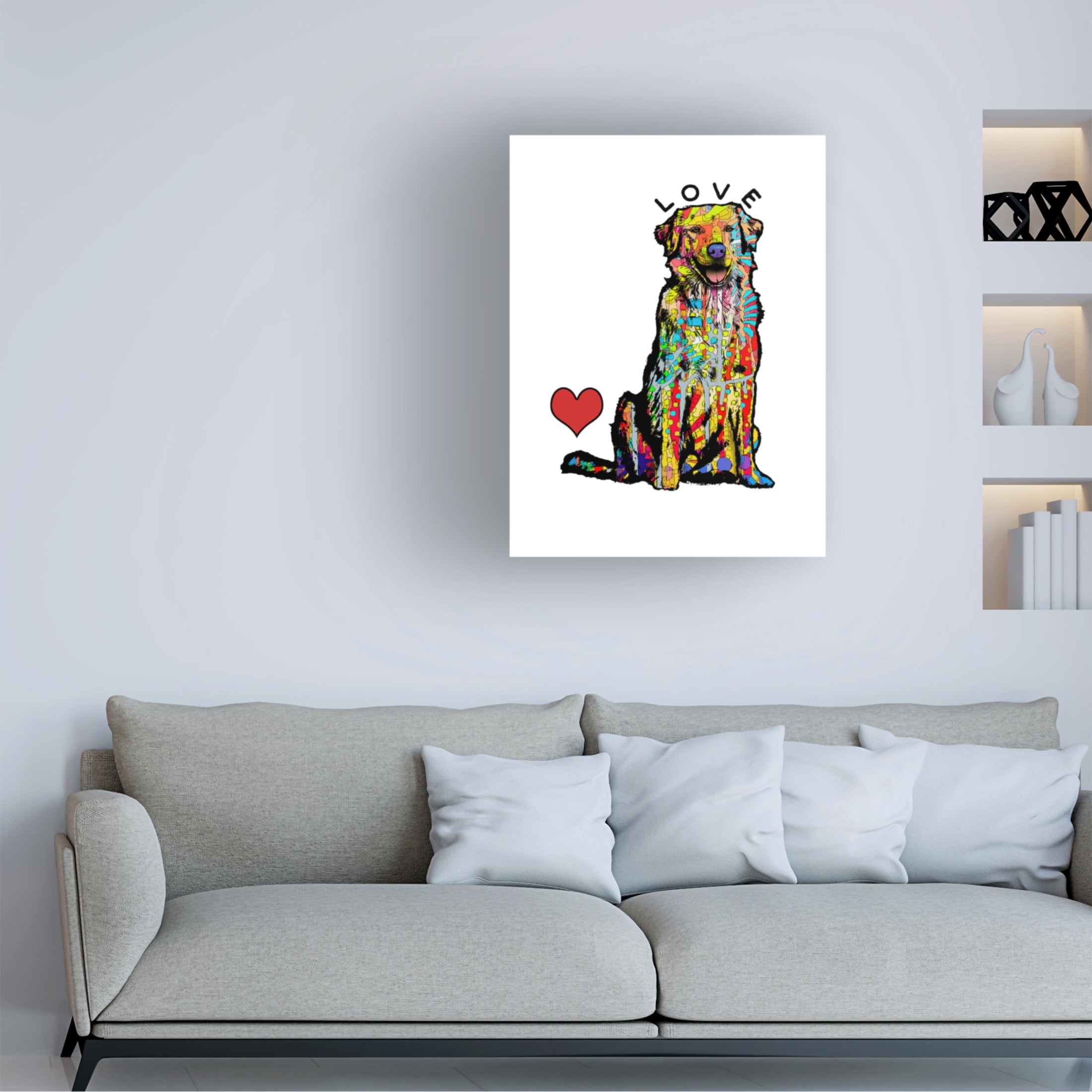 Canvas Wall Art - Dean Russo 'Love Golden' Wall Art for Living Room, Bedroom, or Office Décor by Trademark Fine Art - 14 x 19 Inches
