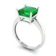 thumbnail image 2 of 2.5 ct Asscher Cut Simulated Emerald Solitaire 14K White Gold Womens Engagement Ring, 2 of 5