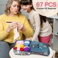 thumbnail image 2 of Harigal 67PCS Crochet Hook Set, Knitting Starter Kit for Ergonomic Crochet Soft Grip Handle DIY Weave Yarn with Carry Bag for Beginners Adults Gifts, 2 of 8