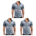 thumbnail image 4 of Minnieouse Camisa vaquera fina para hombre, , delgada, manga corta, estilo americano, cierre de botones, ropa de moda, camiseta de vaquero, azul Type1 NO1, 4 of 6