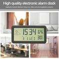 thumbnail image 6 of Digital ,Battery Operated Small Desk Clocks,with Date,Week,Indoor Temperature And Humidity,6 Inch LCD Wall Clock for Bedroom Home Office - Black, 6 of 8
