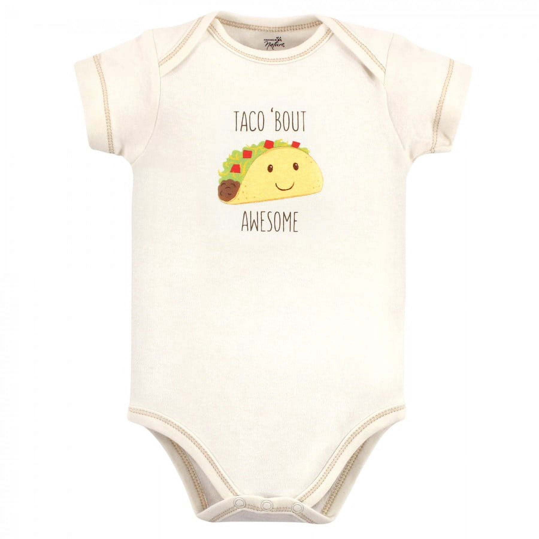 Touched by Nature Organic Cotton Bodysuits 5pk, Taco, 9-12 Months