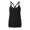 Black, variant on Daznico Women's Square Neck Tankini Top - Split Front Swimwear for Beach & Pool, Modest Coverage,Size 2XL