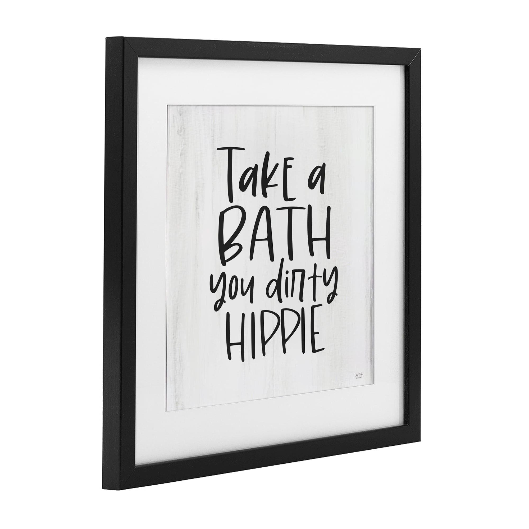 Stupell Industries Take A Bath Dirty Hippie Black Framed Print Under Glass, design by Lux + Me Designs