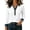 White, variant on Long Sleeve Shirts for Women Polo V Neck Denim Collar Trim Patchwork Top Tunic Cozy Sweater