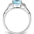 thumbnail image 2 of Sterling Silver Rhodium Plated Diamond And Sky Blue Topaz Ring (Size 9) Made In India qr4502bt-9, 2 of 5