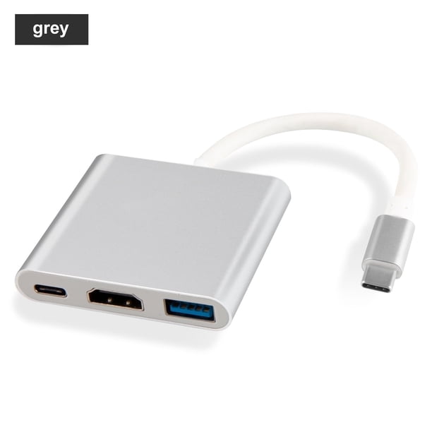 Innotech SC USB-C Hub 3 en 1 con Carga 4K HDMI, USB 3.0 y PD. Adaptador Compacto y Duradero compatible con MacBook Pro/Air M1, iMac, Dell XPS y Más Portátiles.