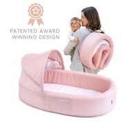 Lulyboo Indoor/Outdoor Cuddle & Play Baby Travel Lounge Plus+, Portable, Adjustable Baby Nest Backpack, Blush/Pink