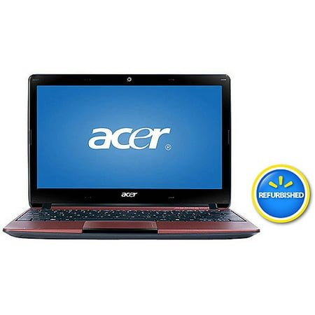 Acer Refurbished Burgundy Red 11.6" Aspire One AO722-0879 Laptop PC with AMD C-60 Dual-Core Processor and Windows 7 Home Premium