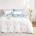 thumbnail image 2 of Floral Comforter Set Cottagecore Aesthetic Watercolor Tiny Flowers and Leaves Soft Lightweight Bedding for Teen Girls Women 3 Pieces Blue Twin/Twin XL Size, 2 of 8