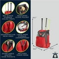 thumbnail image 2 of Rawlings Legion Baseball Backpack Bag, USA, 2 of 9
