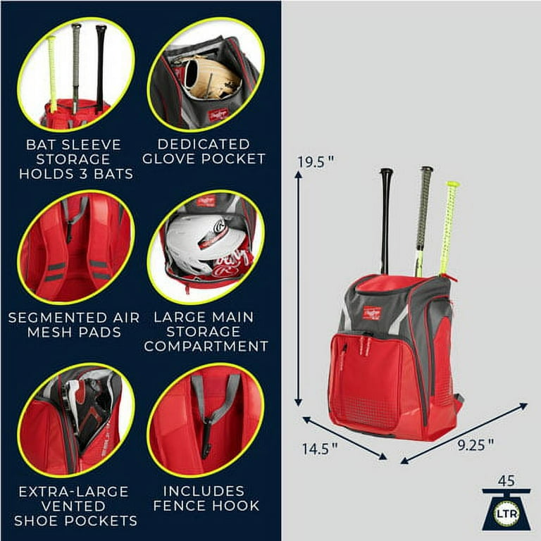 Large top baseball backpack