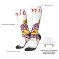 thumbnail image 4 of Xecao Have a Nice Day print thigh-high socks, crafted for both men and women with a stretchy, high-opaque design perfect for daily wear, 4 of 6