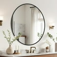 thumbnail image 5 of Gleamira 20" Round Wall Vanity Mirror Bathroom Mirror with Aluminum Alloy Frame, Black, 5 of 5