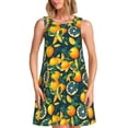 thumbnail image 1 of Easygdp Fresh Orange para Vestido Transpirable de Mujer, Vestido Suelto de Manga Corta con Pliegues y Bolsillos para el Verano, 1 of 7