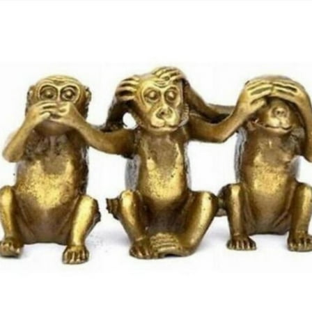 2.95-Inch bronze statue of three clever monkeys  Collection -