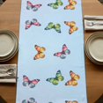 thumbnail image 5 of Table Runners 90 Inches Long Dress Scarves, Blue Pink Flowers Farmhouse Coffee/Dining/Kitchen Table Runner for Living Room, Spring Floral Butterfly Elegant Pastoral 13x90 Inch, 5 of 9