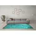 thumbnail image 3 of Ahgly Company Indoor Round Oriental Turquoise Blue Industrial Area Rugs, 4' Round, 3 of 4