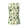 thumbnail image 5 of Xecao Green Avocado print women's scoop neck, loose-fit workout tank tops for the gym., 5 of 9